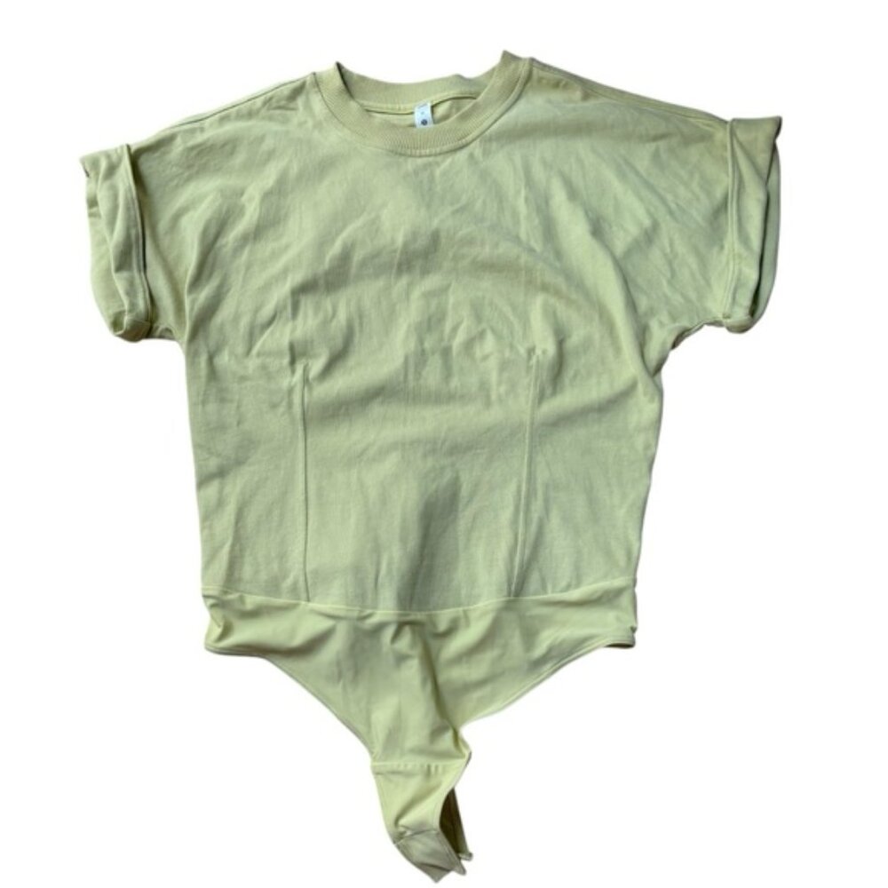 Lululemon Heavyweight Cotton T-Shirt Bodysuit Finch Yellow Size Medium